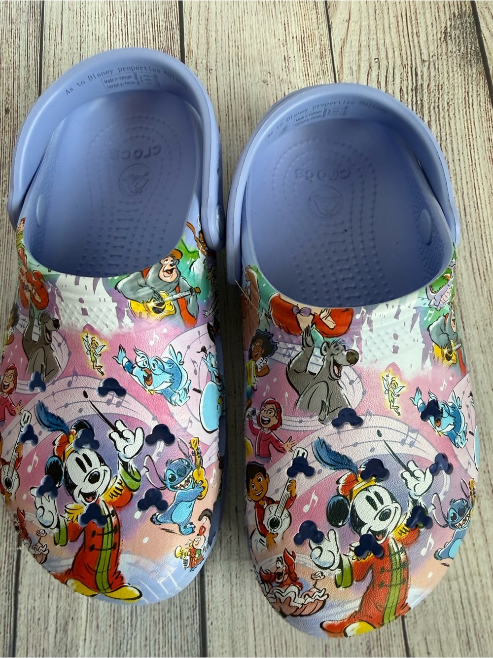 DISNEY Parks Crocs 100 Years of Music & Wonder Purple Clogs Shoes 7 - Picture 3 of 7